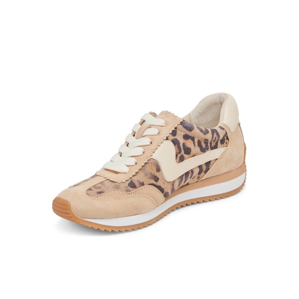 Dolce Vita Leopard Suede Lace Up Sneaker Women Size 9.5